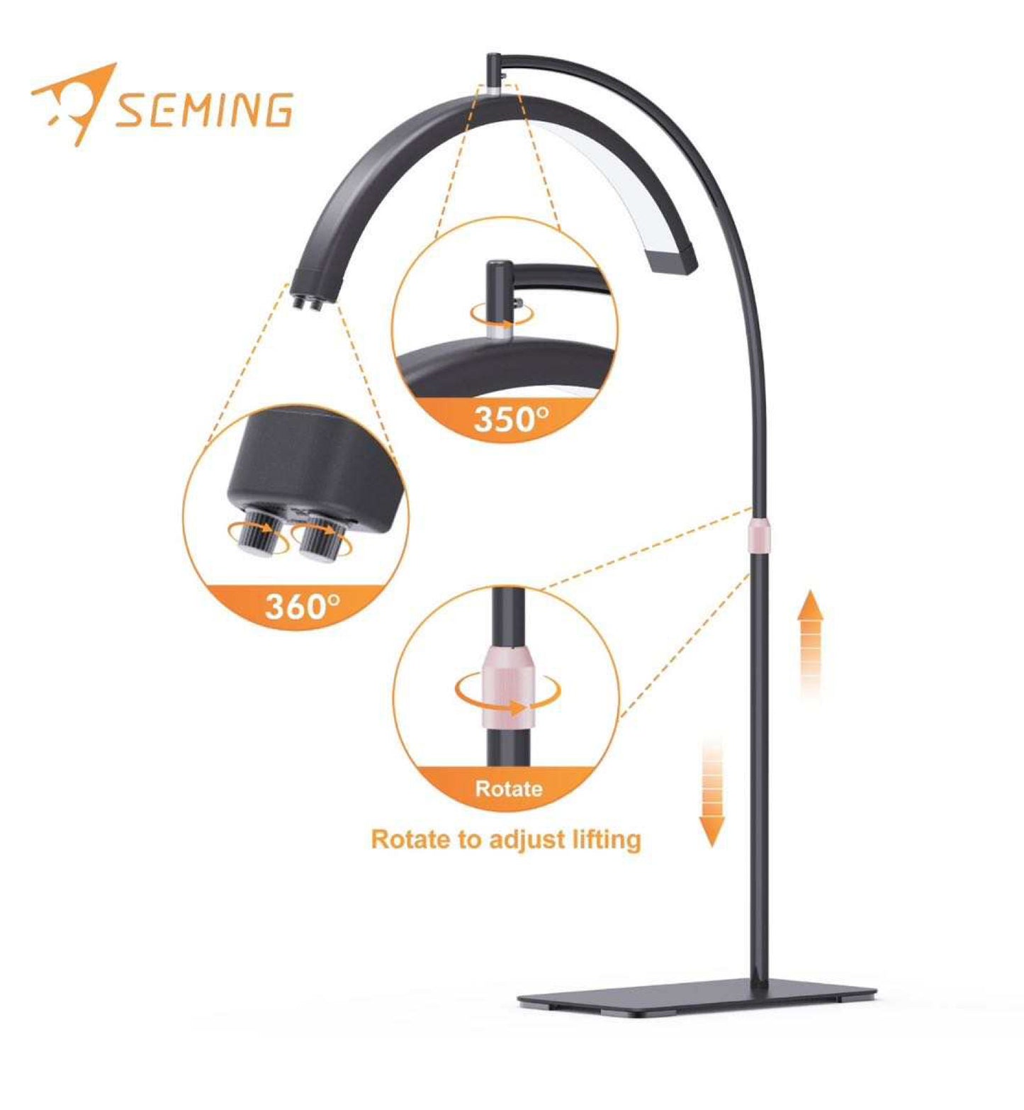 Half moon LED lamp
