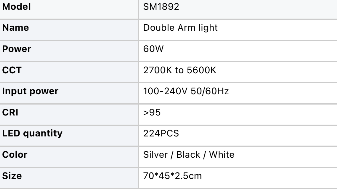 Double arm LED light