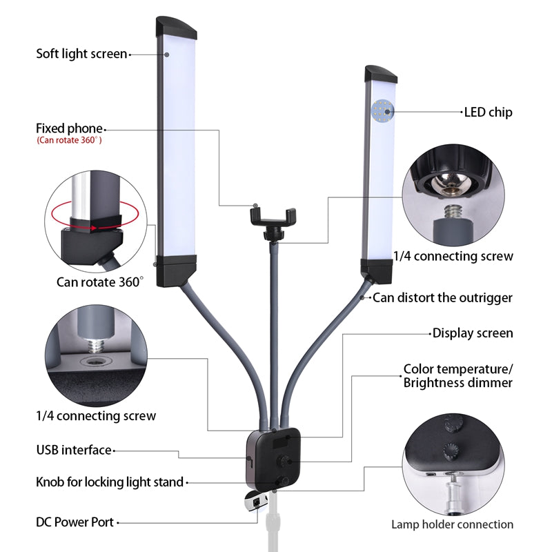 Double arm LED light